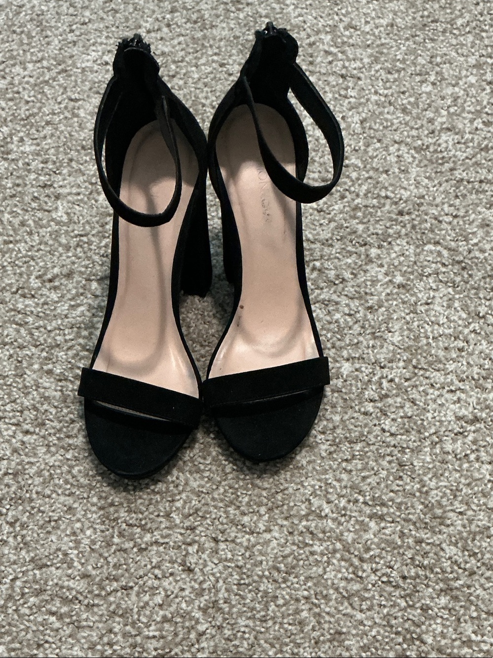 Women's Black Ankle-Strap Block Heel Sandals